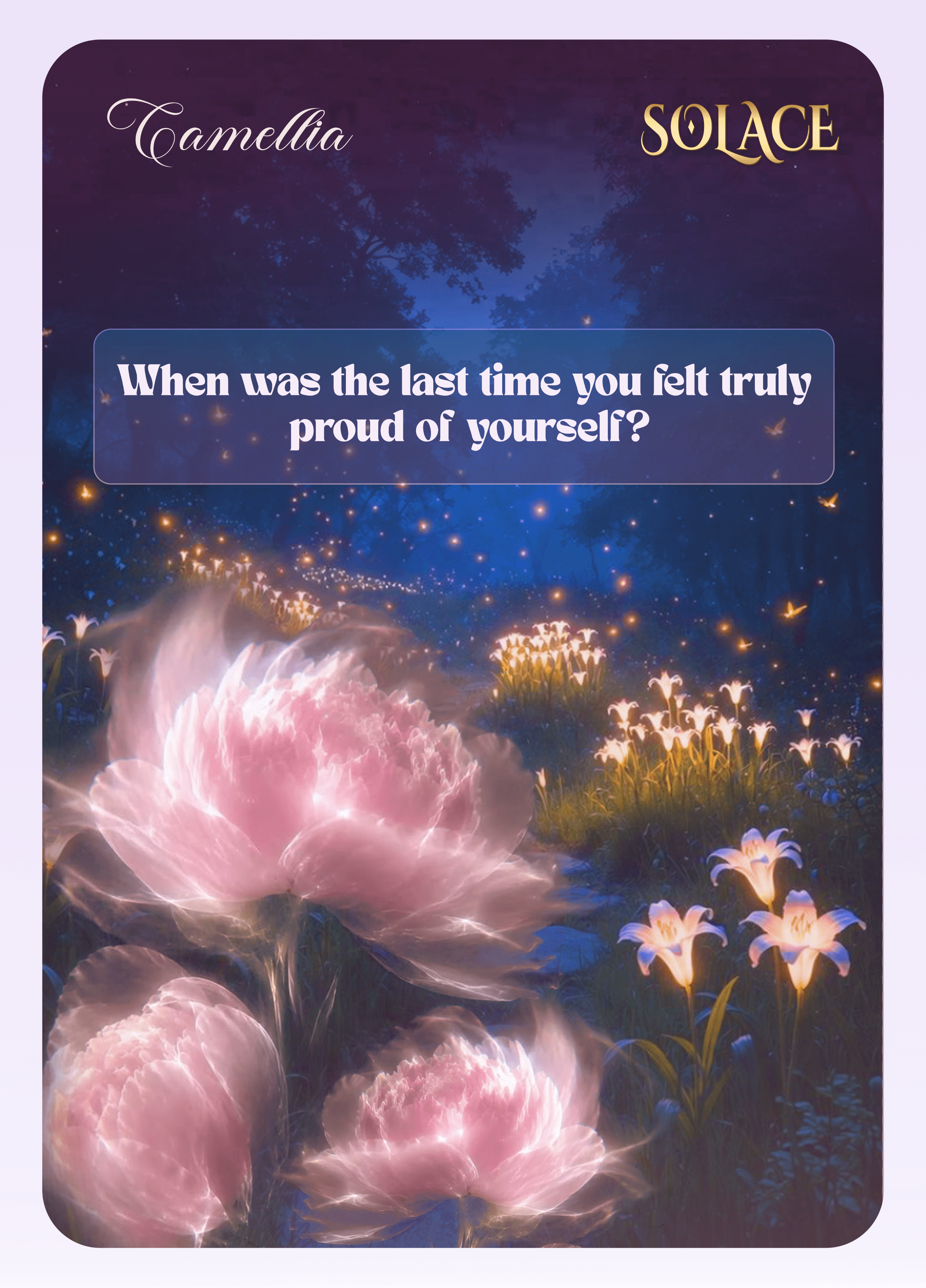 Camellia SOLACE conversation card