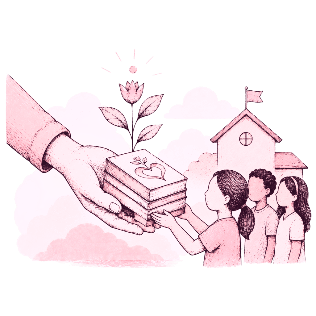 An illustration of sharing learning resources with young people